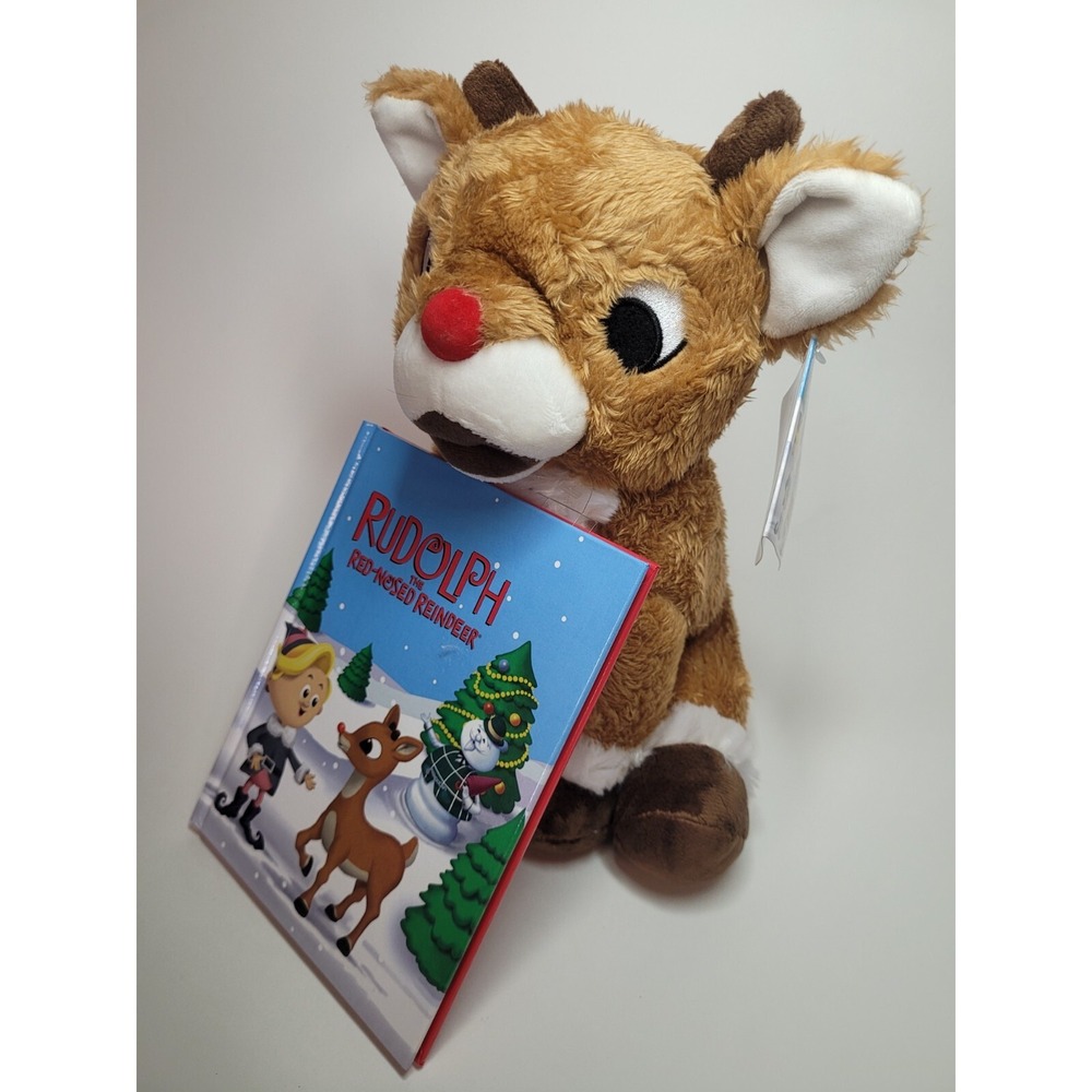 Kohls Cares Rudolph the‎ Red Nosed Reindeer 11" Plush With Hard Cover Book NWT